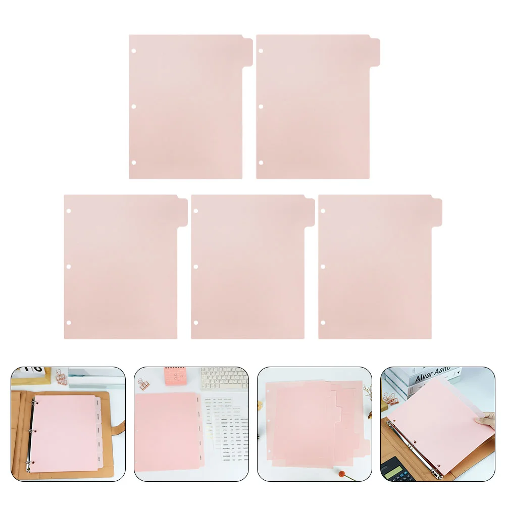 5 Sheets Binder Divider Loose-leaf Page Markers File Dividers 3 Ring Notepad Tabs The Notebook