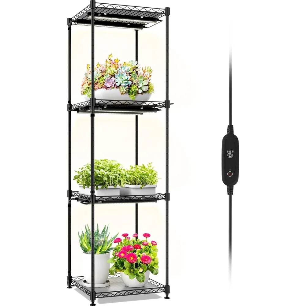 

Barrina Plant Stand with Grow Lights for Indoor Plants, Plant Shelf with Full Spectrum Grow Light, 6-Pack 30w T5 1FT Grow