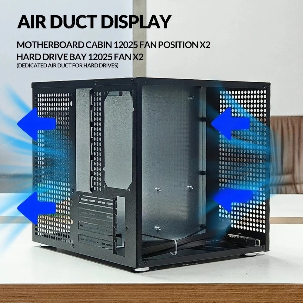 حافظة برج Sagittarius 8-Bay NAS مع لوحة الكترونية معززة، مصدر طاقة ATX، MATX، توسيع PCIe كامل الارتفاع، مثالي لـ Synology UNRAID #2