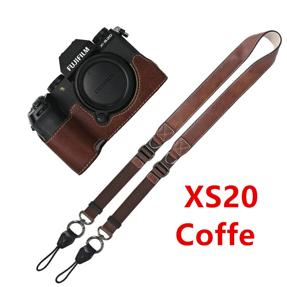 Litchi Skin PU Leather Half Case for Fujifilm Fuji XT50 XS10 XS20