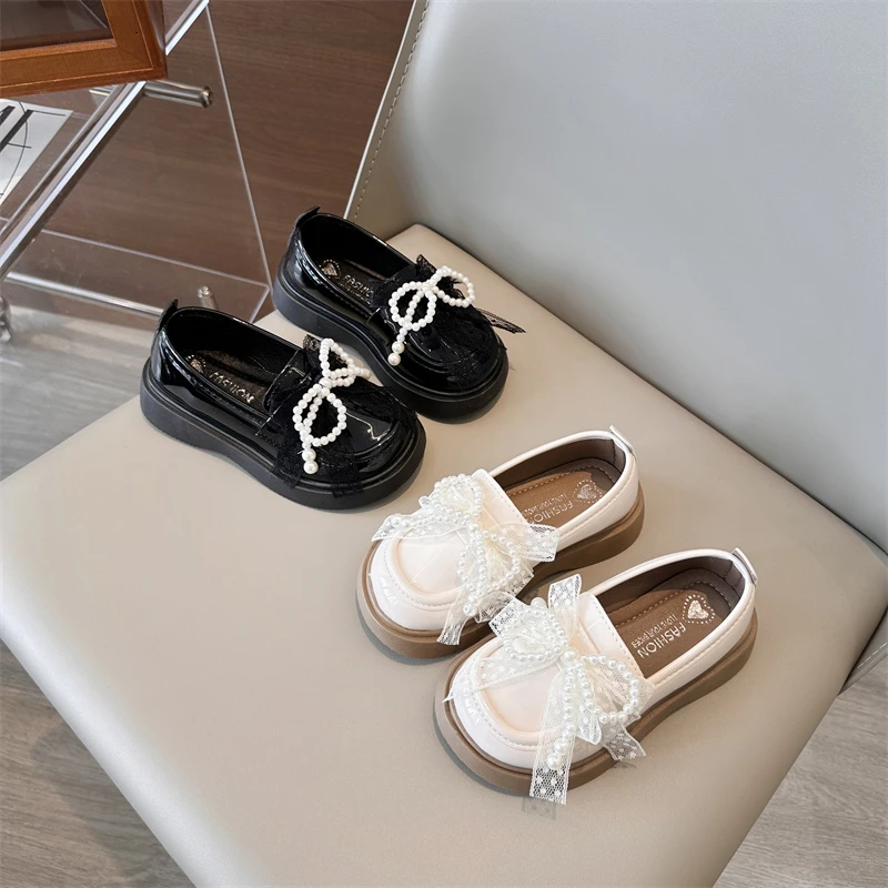 

2025 Autumn New Children Leather Shoes for Girls Fashion Korean Style Soft Bottom Anti-slippery Versatile Princess Party Shoes