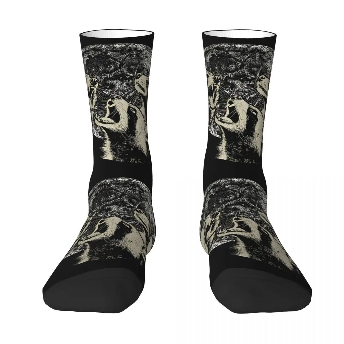 Raccoons Howling At The Moon Men Socks Outdoor Novelty Spring Summer Autumn Winter Stockings