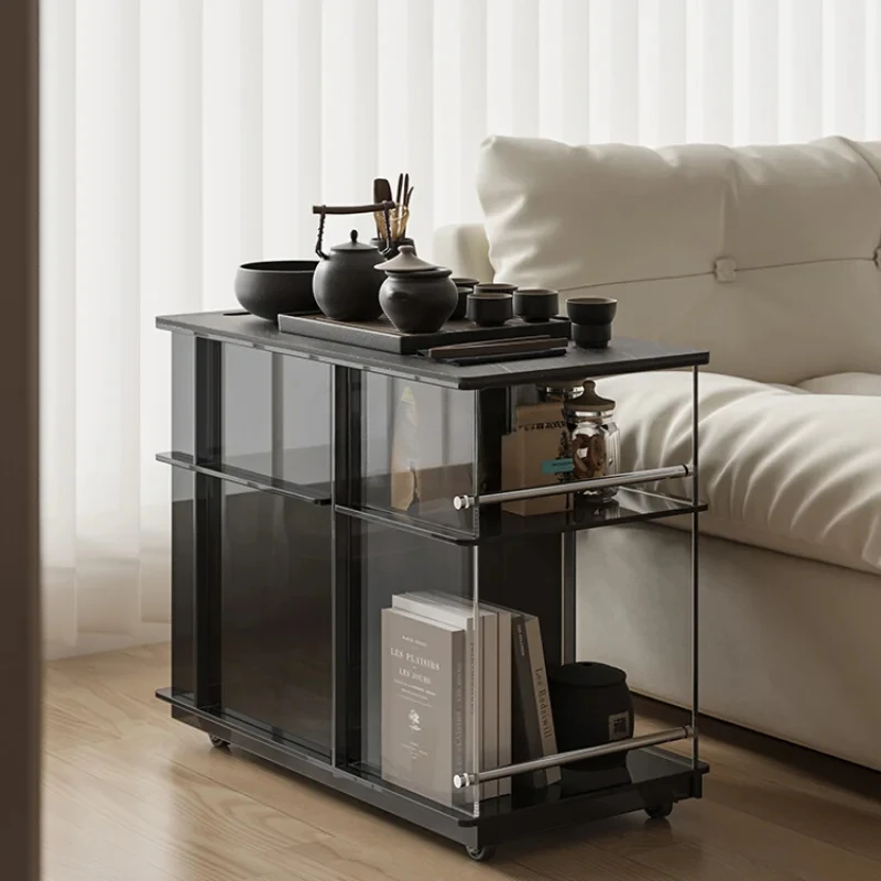 

Movable living room sofa side cabinet trolley simple locker