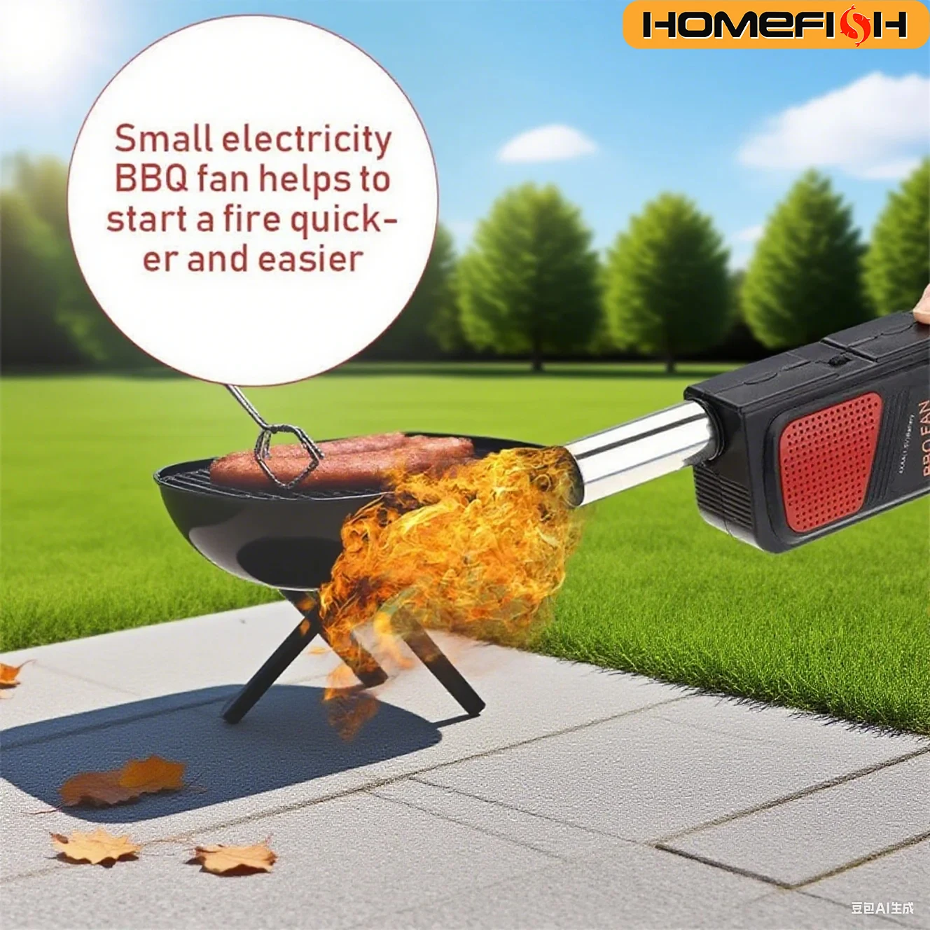 เครื่องเป่าลมบาร์บีคิวไฟฟ้าแบบใช้มือถือแบบพกพา - พัดลมบาร์บีคิวแคมป์ปิ้งกลางแจ้ง, เครื่องมือเป่าลมย่างถ่าน