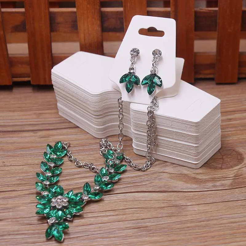 4.5x12cm 100 Card Jewelry Set Card Paper Necklace/Bracelet/Hair Accessories Display Label Card Shoe Studs/Hanging Ear Label Card