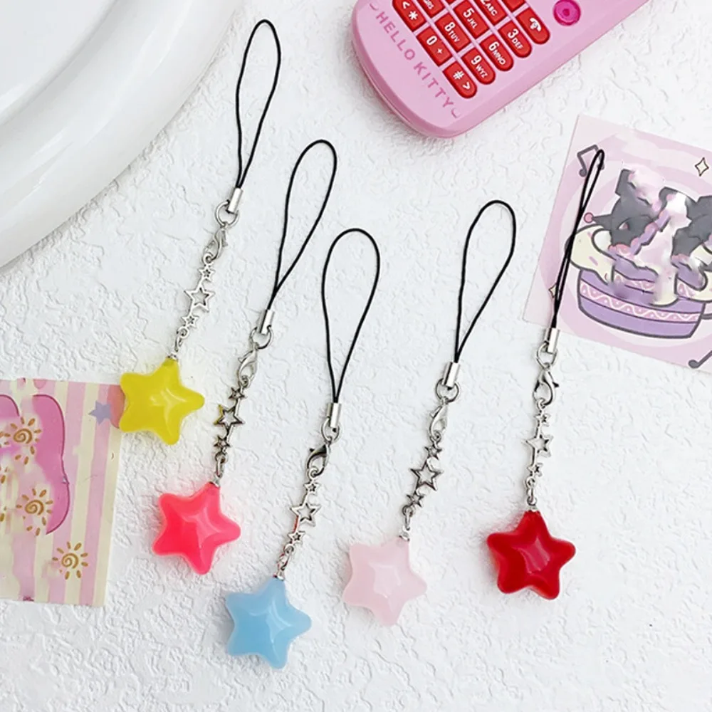 Fashion Star Star Phone Strap Pendant Universal Phone Hanging Rope Candy Color Keychain Mobile Phone Chain Couple Gift