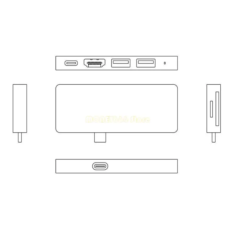 F62C Type-C Dock Stand Stand Station Station for Console Mobile Multifunction Dock مع USB C Hub قابل للفصل