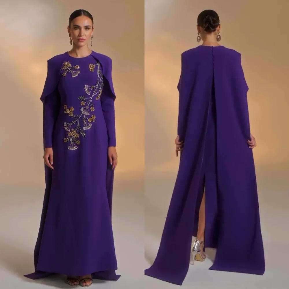 

Customized Jersey Rhinestone O-Neck Midi Dresses Bespoke Occasion Party Elegant Formal Evening Glitter Classic فساتين الحفلات