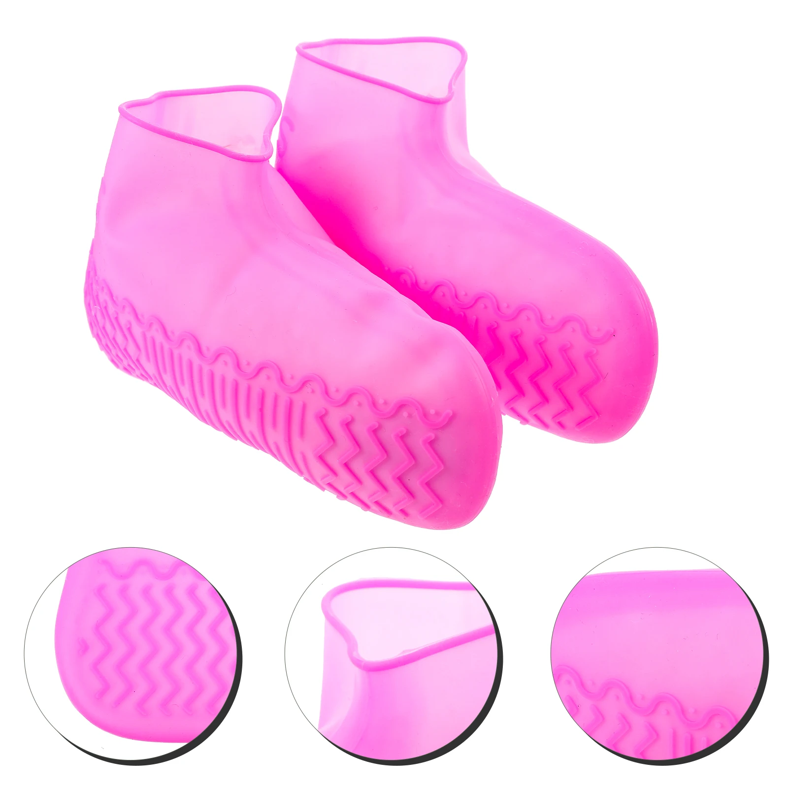 

1pc Waterproof Shoe Covers Anti-Skid Overshoes Mud Rain Snow Proof For Outdoor Travel Camping Beach Pink Size S