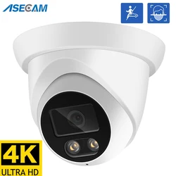 8MP 4K IP Camera Outdoor ASECAM Face Detection Audio Dual Light H.265 Onvif CCTV Metal Dome Video Surveillance Camera RTSP