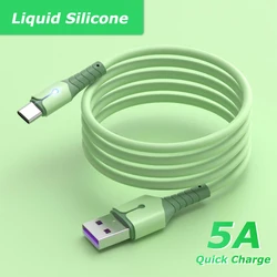 Szybkie ładowanie typu C kabel do Huawei Xiaomi POCO F3 USB C kabel z LED płynnego silikonu ładowarka danych kabel USB darmowa wysyłka