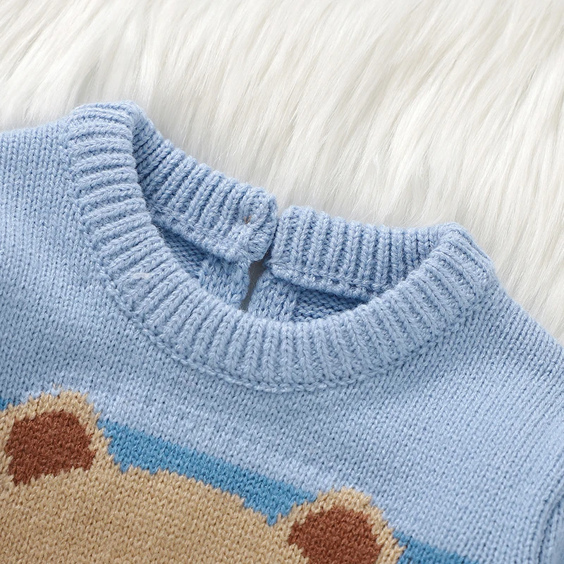 Infant Boys Rompers Knitted Autumn Winter Outwear Newborn Long Sleeve One Piece Jumpsuits Costumes 0-18m Toddler Children Outfit