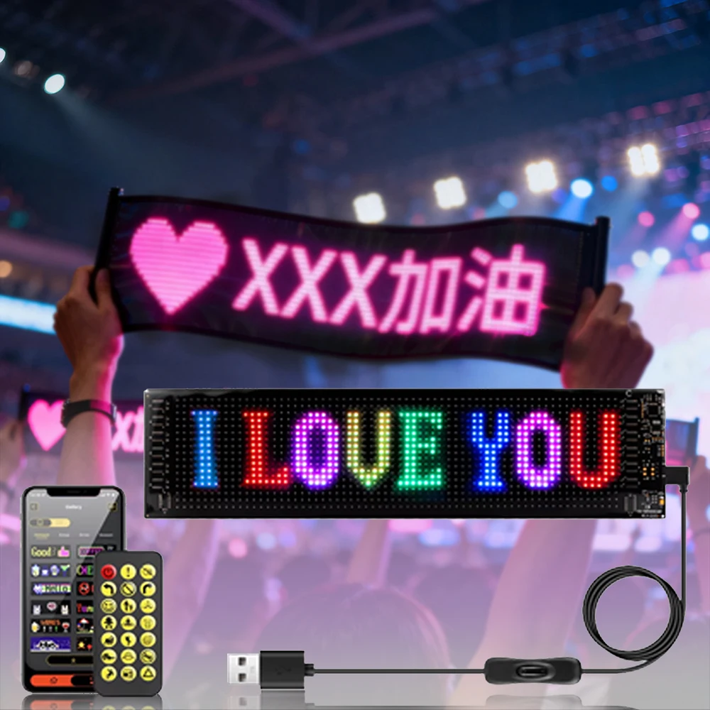 

Светодиодный пиксельный дисплей, питание от USB, светодиодная матричная панель, программируемый пиксельный художественный дисплей с управлением через приложение Bluetooth, креативный пиксельный экран