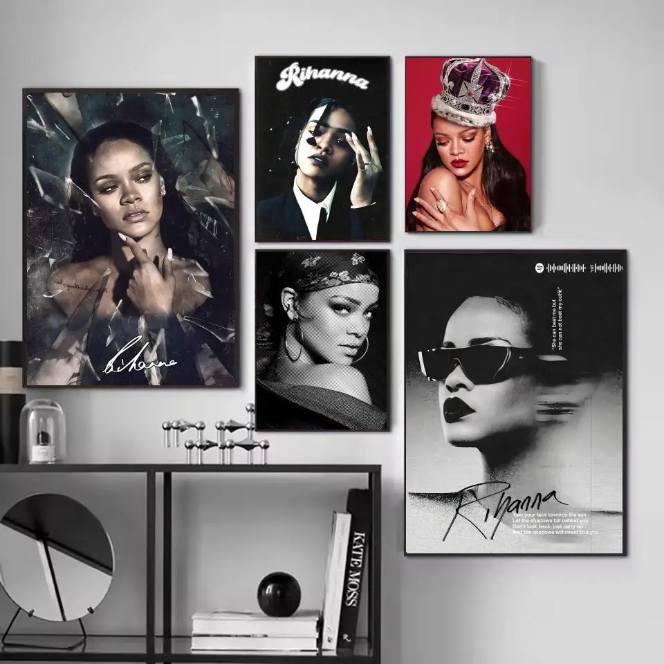 R-RihannaS album Cover Poster Home Living Bed Room Bar Hallway Sticky Wall Art Printing Aesthetic