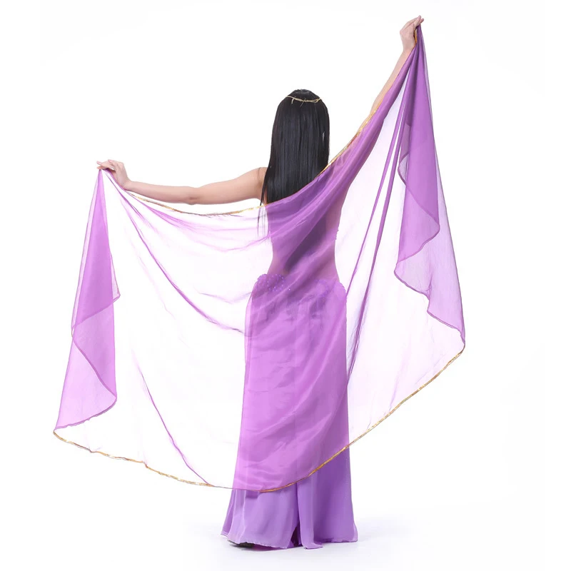 Belly Dance Accessories Women Veils Chiffon Scarf Light Shawl Veil Silk Semicircle Hand Thrown Suit Dance Performance Costume