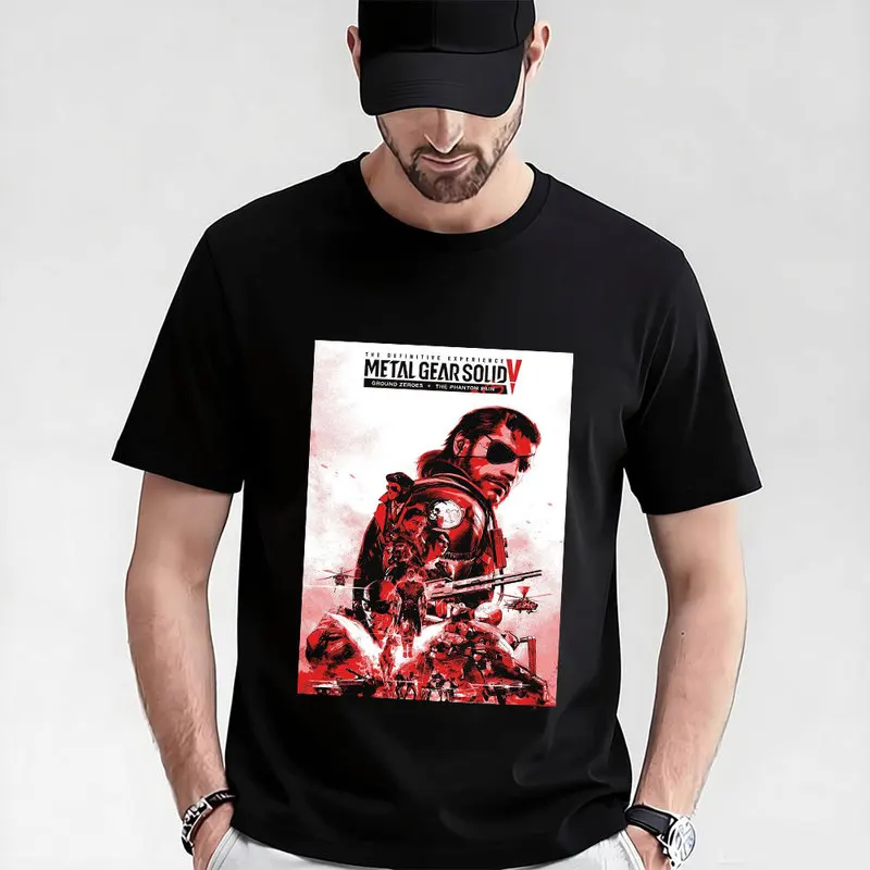 Metal Gear Solid MGS Game Gift T‑Shirt for Gamer 0315 Unisex Cotton Short Sleeve Tees Solid Snake Graphic Print Streetwear Tops