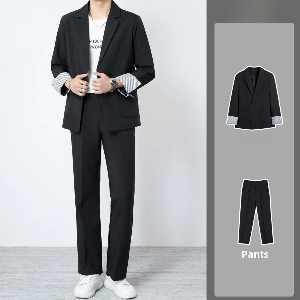 

Business Style Men's Suit Jacket Shoulder Pads Non-iron Spring Autumn Loose Casual Western Wear Polyester Fiber Spring Summer...