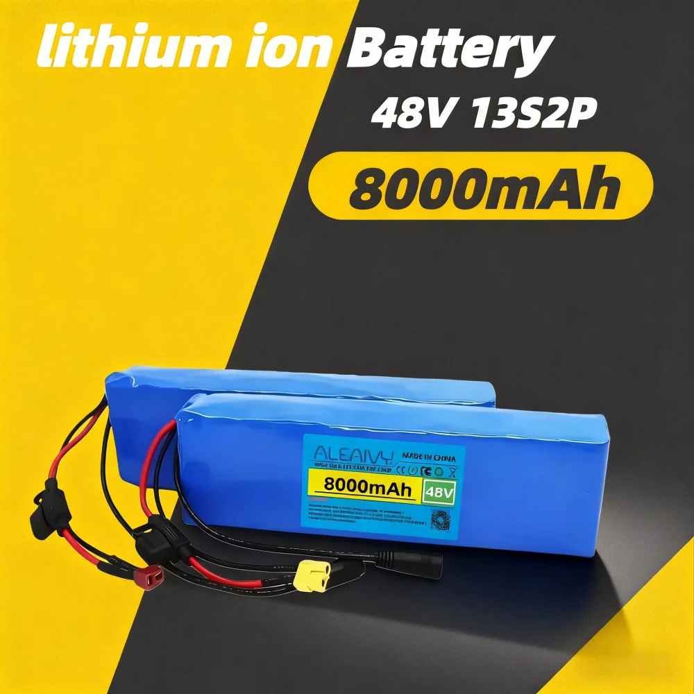 

48V 8Ah 18650 lithium ion Battery ,13S2P For Electric Scooter M365 500W with Built-In BMS XT60+DC Plug Belt Charger