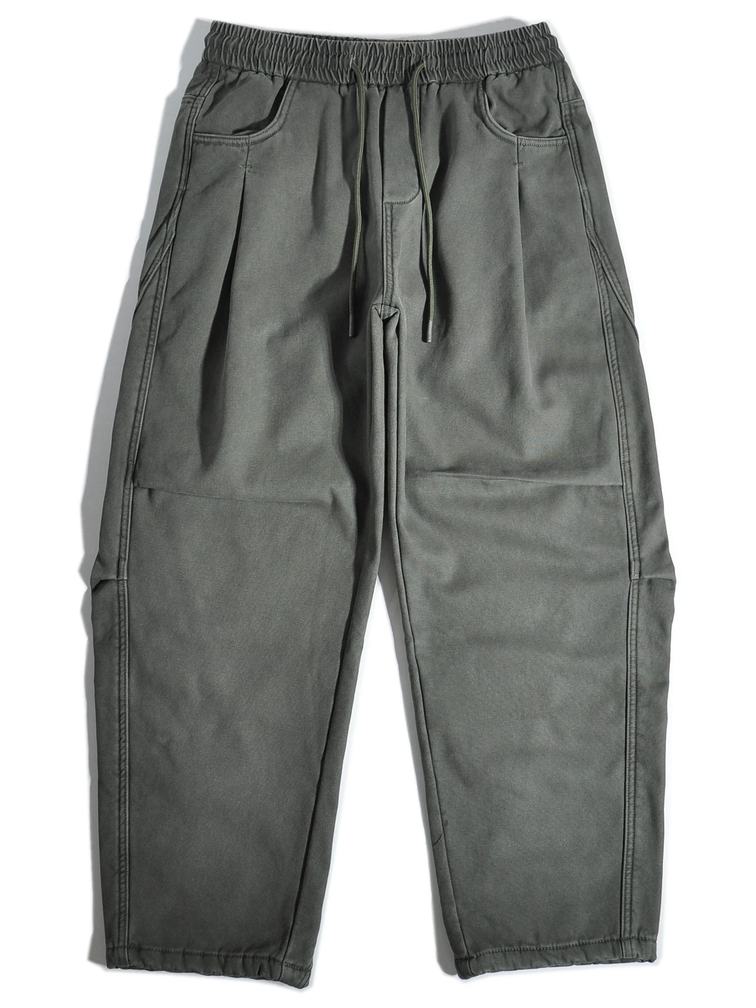 

Men's Workwear Pants Fce Lined Bootcut Casual Trousers American Sle Warm Loose Straight Leg ape Parachute Soldier