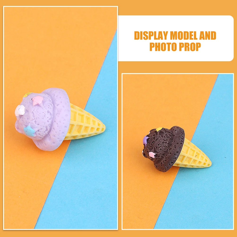 

16 Pcs Simulated Ice Cream Cone Soft Fake Prop Toys Artificial Decoration Model