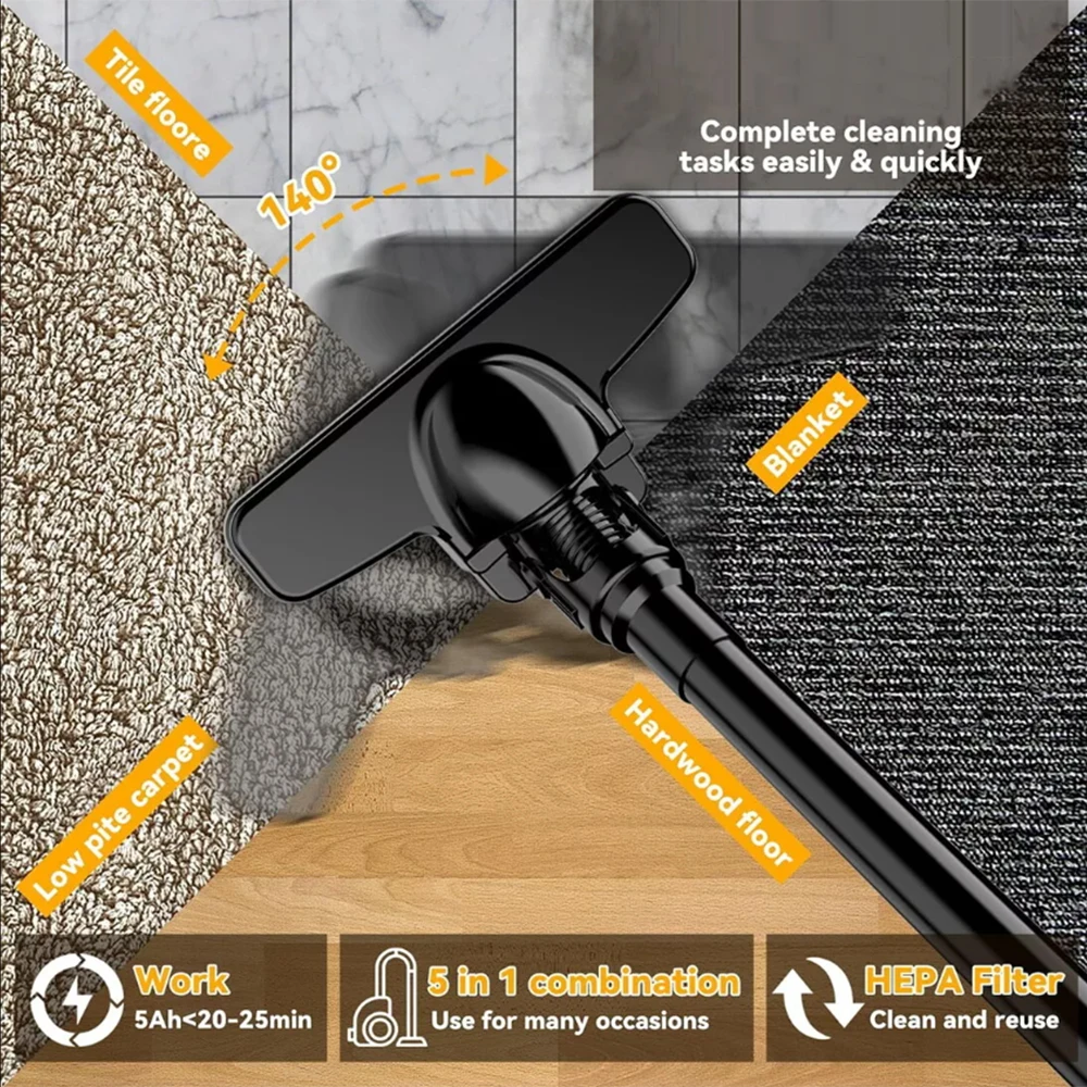 Brushless Electric Vacuum Cleaner With 4 Nozzles For Makita/Dewalt/Milwaukee 18V Battery 250W Cordless Vacuum Cleaner NO Battery