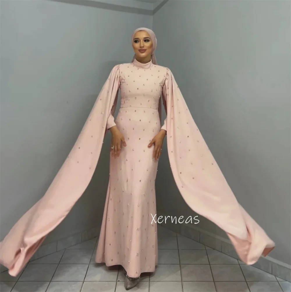 Customized Jersey Sparkle High Collar Mermaid Long Dresses Bespoke Occasion Woman Elegant Party Wedding Evening Gown Classic