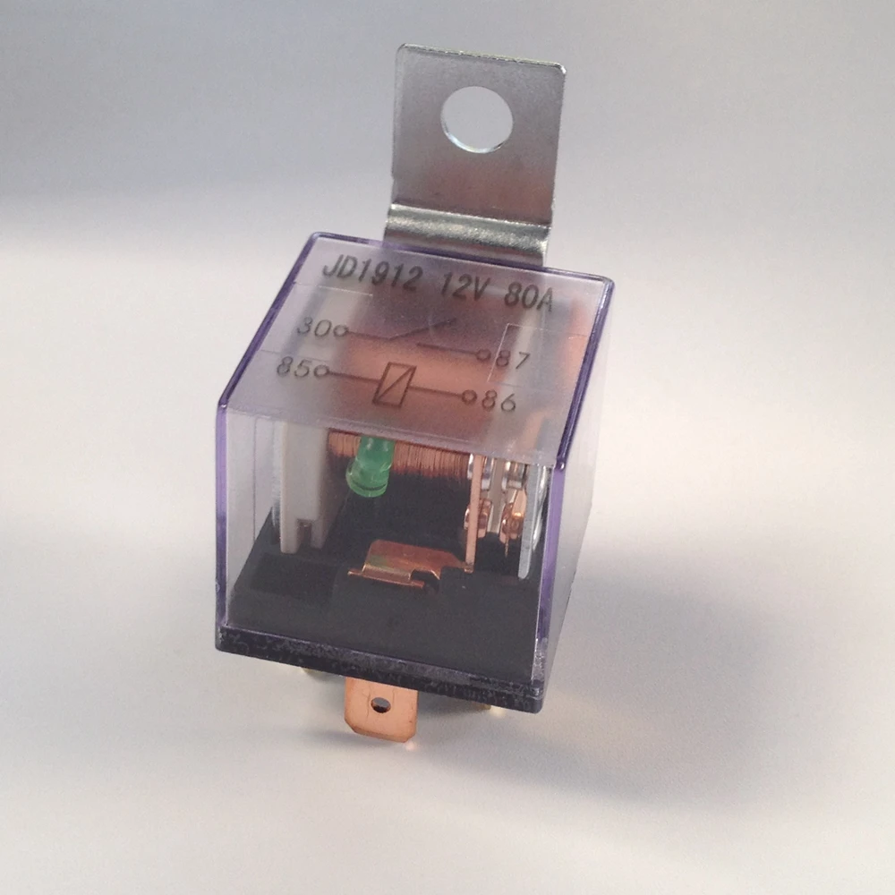 Automotive Relay 12V 4 Plug 80A Double Contact Waterproof Relay General Purpose Relay With Indicator Light