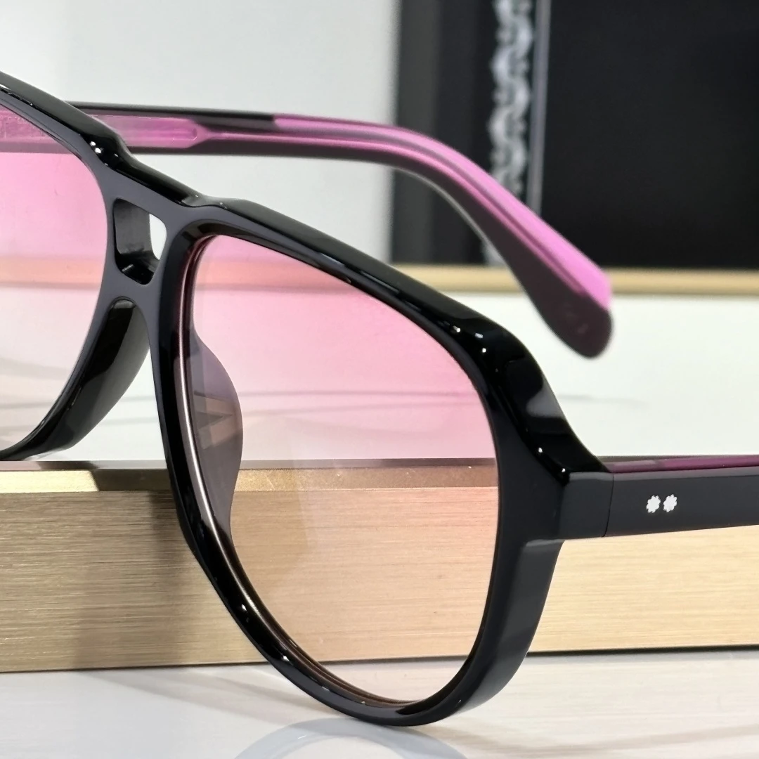 CGSN9782 Sunglasses Man Woman,Double Bridge Aviator Frame, Gradient Pink Lens, Pink Inner Temple, Y2K Sweet Cool Vibe, UV400