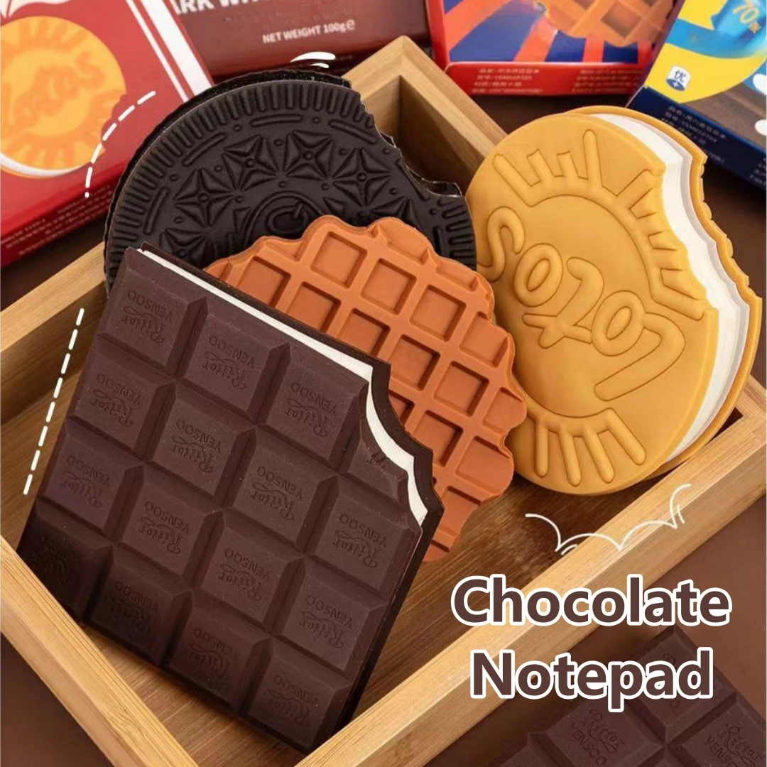 80 Pages/Set Scented Chocolate, Cream & Strawberry Flavored Creative Pocket Notepads, Chocolate&Cookie Shaped, Tear-off Memo Pad