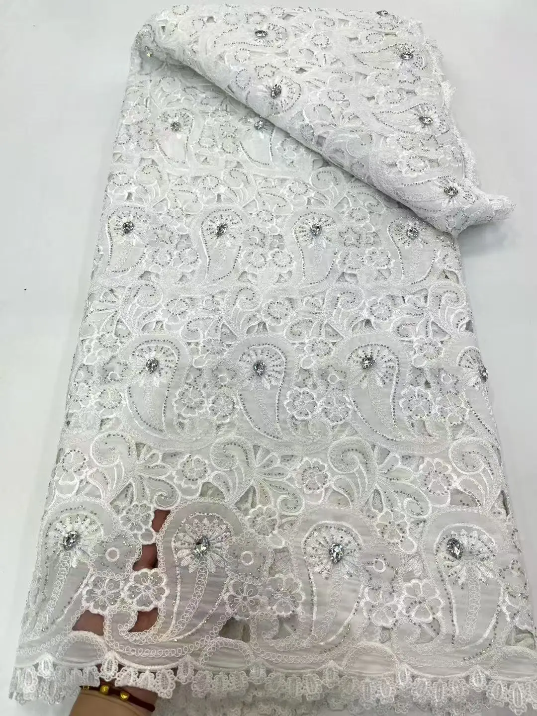 

Luxury African Guipure Cord Lace Fabric, Nigerian Stones, Water Soluble, Sewing Dresses, Women's Dresses, 2025 High Quality