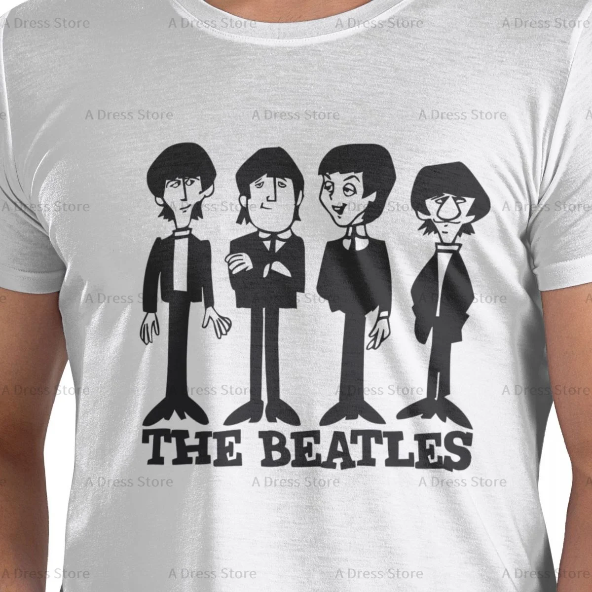 The Beatle Keep Calm Men's round neck T-shirt,Oversized print Tee Shirt,Casual Large Size Tshirt