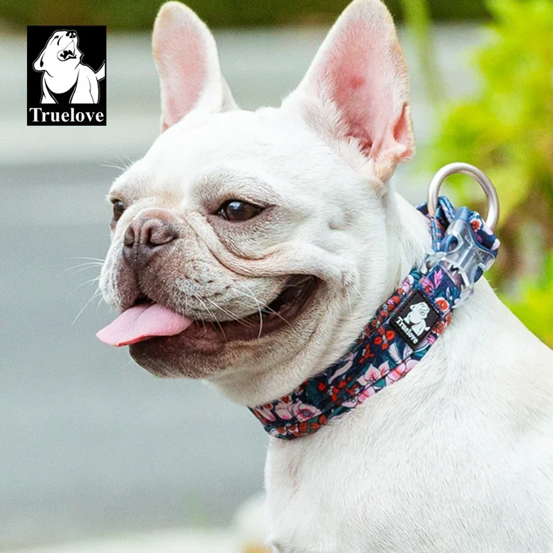 Truelove Haustierhalsband mit Blumenmuster, bestes gepolstertes Komfortkissen, Tarnung, kleine, mittlere und große Hunde und Haustiere, die im