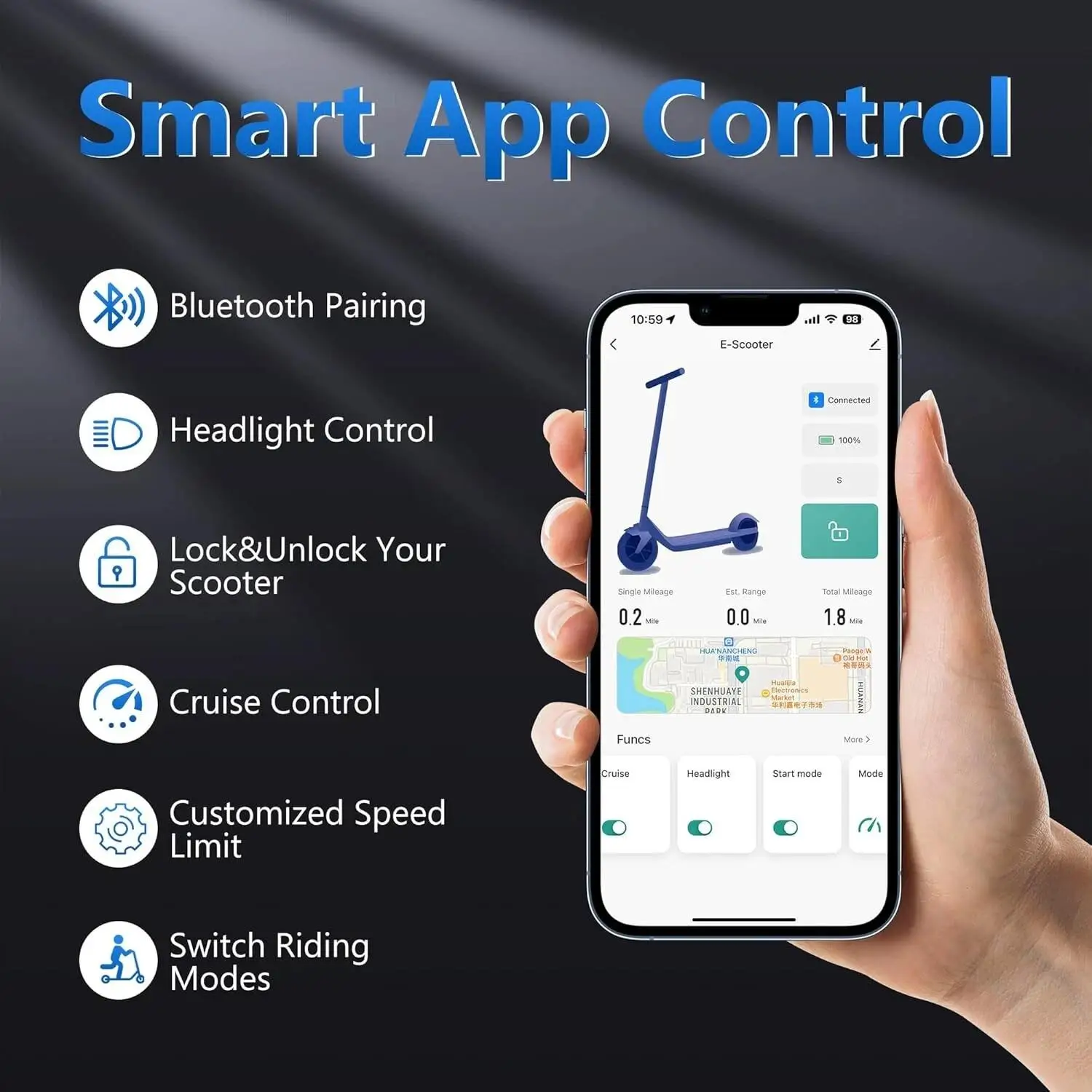 AOVOPRO سكوتر كهربائي 500 واط موتور 22mph أقصى سرعة الكبار APP سكوتر ذكي امتصاص الصدمات المضادة للانزلاق سكوتر كهربائي قابل للطي