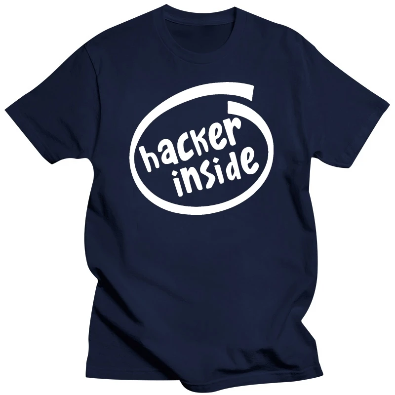 Hacker Inside Computer Hack Freak Nerd Programmer T Shirt Cotton T-Shirts White Basic Solid Big Size 3xl 4xl 5xl