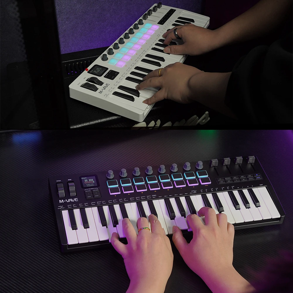 M-VAVE SMK-37 PRO 37鍵 MIDIキーボード RGBパッド搭載