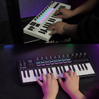 M-VAVE SMK-37 PRO 37 Key MIDI Keyboard with Sound Source  USB MIDI Controller with 16 RGB Pads & 8 Knobs Supports Software