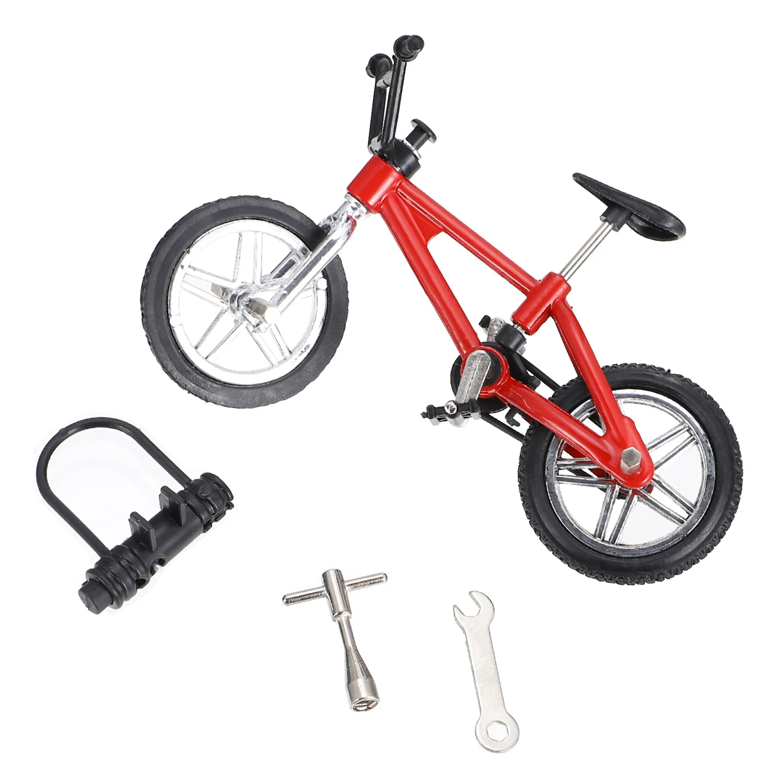 1 Set Bicicletta di simulazione resistente all'usura con dita in lega per bambini Mini biciclette da gioco da tavolo