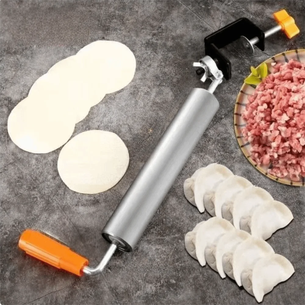 

Non-Stick Stainless Steel Rolling Pin Smooth Surface 360 Degree Rotating Pasta Maker Single Handed Comfortable Grip