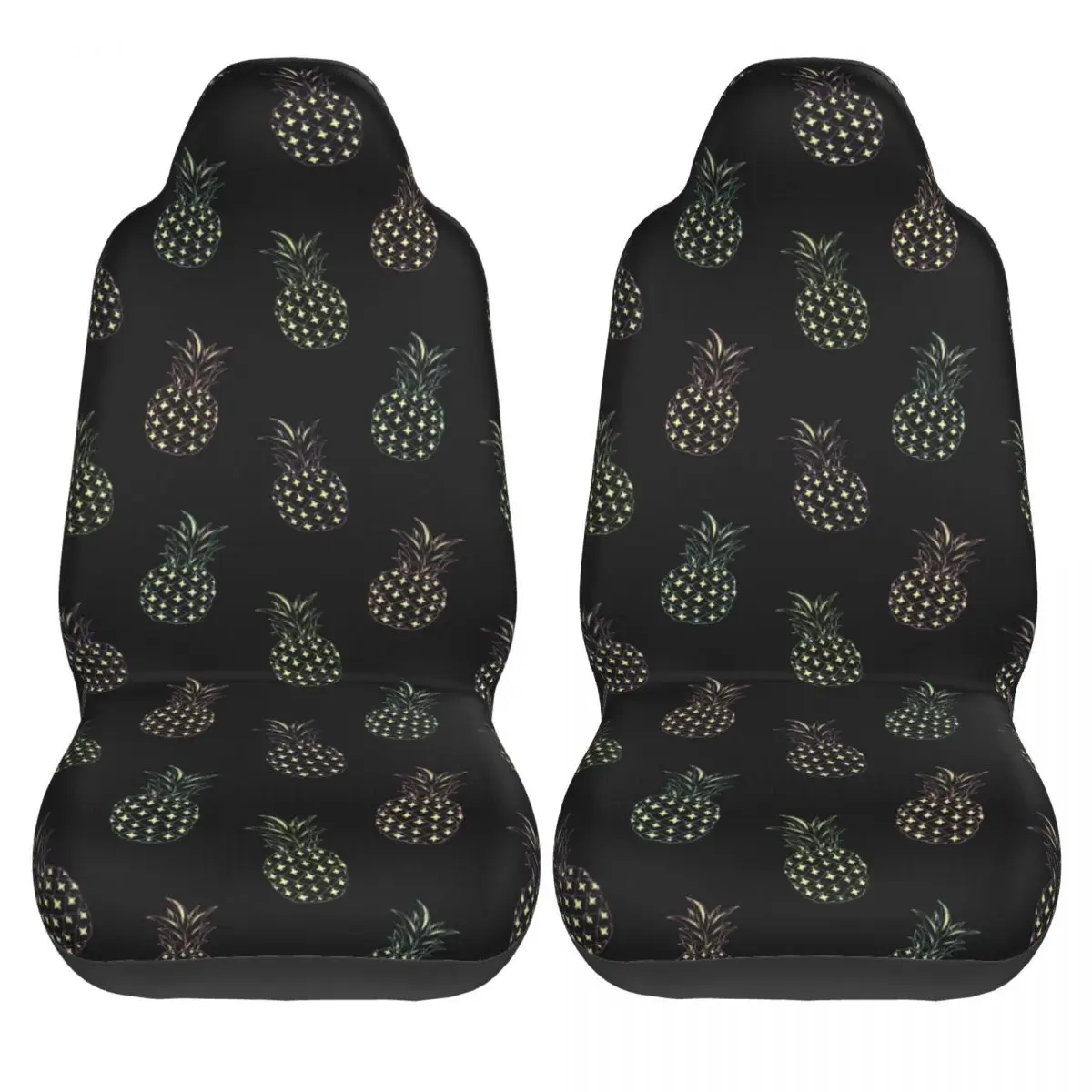 Tropic Pineapple Pattern Universal Car Seat Cover Off-Road Travel Fruits Car Seat Covers Fiber Car Accessories