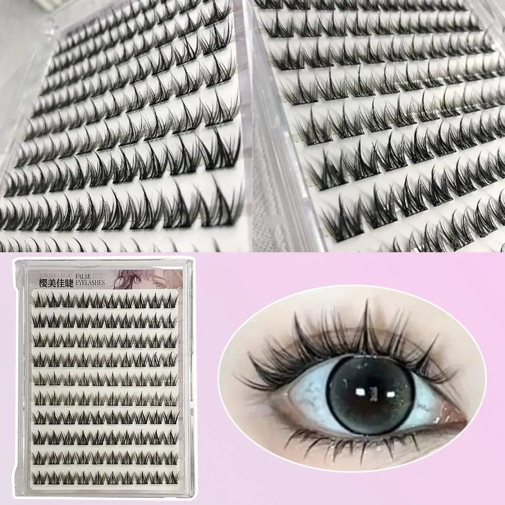 Glue Free Korean Style False Eyelashes Girl Group Fashion Natural Manga Segmented DIY Lashes Large Capacity