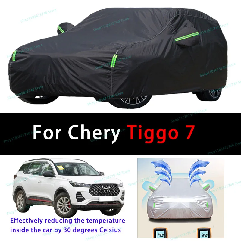 

For Chery Tiggo 7 Summer Full Car Covers Outdoor Sun uv Protection Dust Cooling Protective Auto Protective Cover