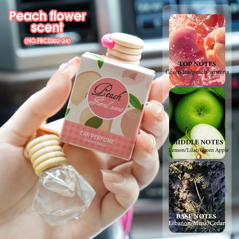 Perfume Pendant Air Freshener Hanging Perfume Empty Bottle Aromatherapy Interior Rearview Mirror Lace Pendant Car Decoration