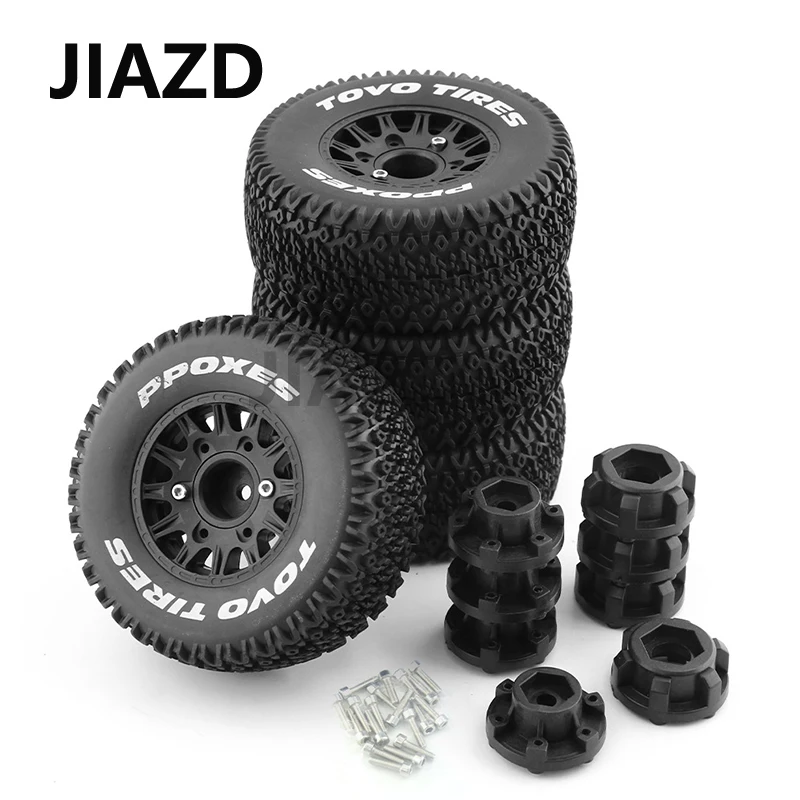 4pcs 112mm 1/10 Short Course Truck Tires Tyre Wheel With 12mm Hex For Slash Arrma Senton HuanQi 727 Vkar 10sc Hpi Rc Car