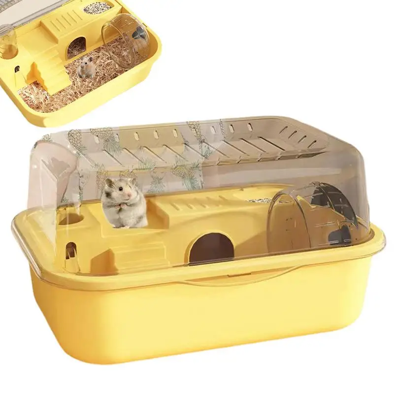 

Hamster House Hedgehog Sleeping House With Transparent Lid Anti-escape Small Animal Accessories Removable Hamster Safety Cage