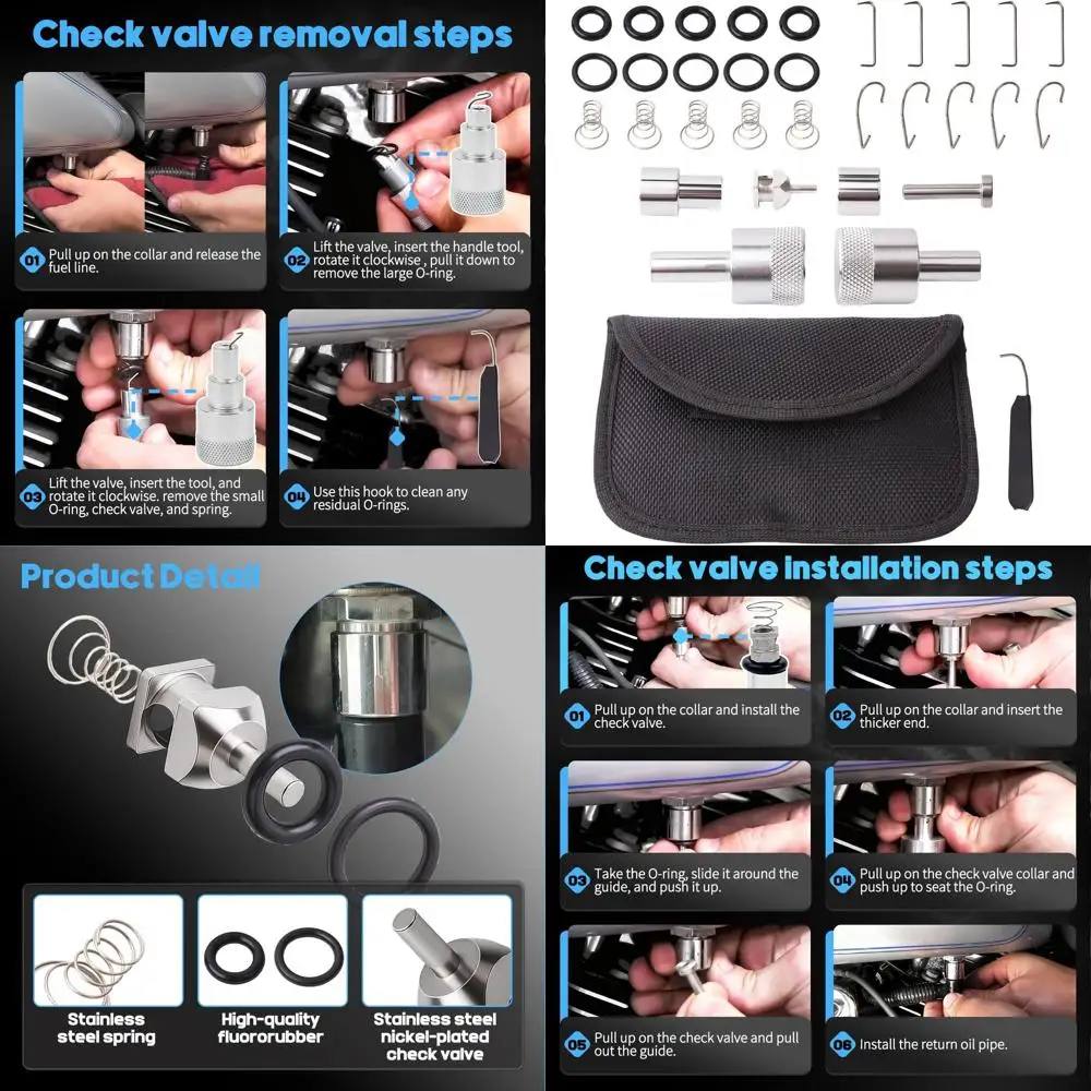 

Инструменты для ремонта обратного клапана топлива, набор для ремонта, инструмент для установки MC400 и набор инструментов для топлива MC300, совместимый с топливом Harley Davidson EFI