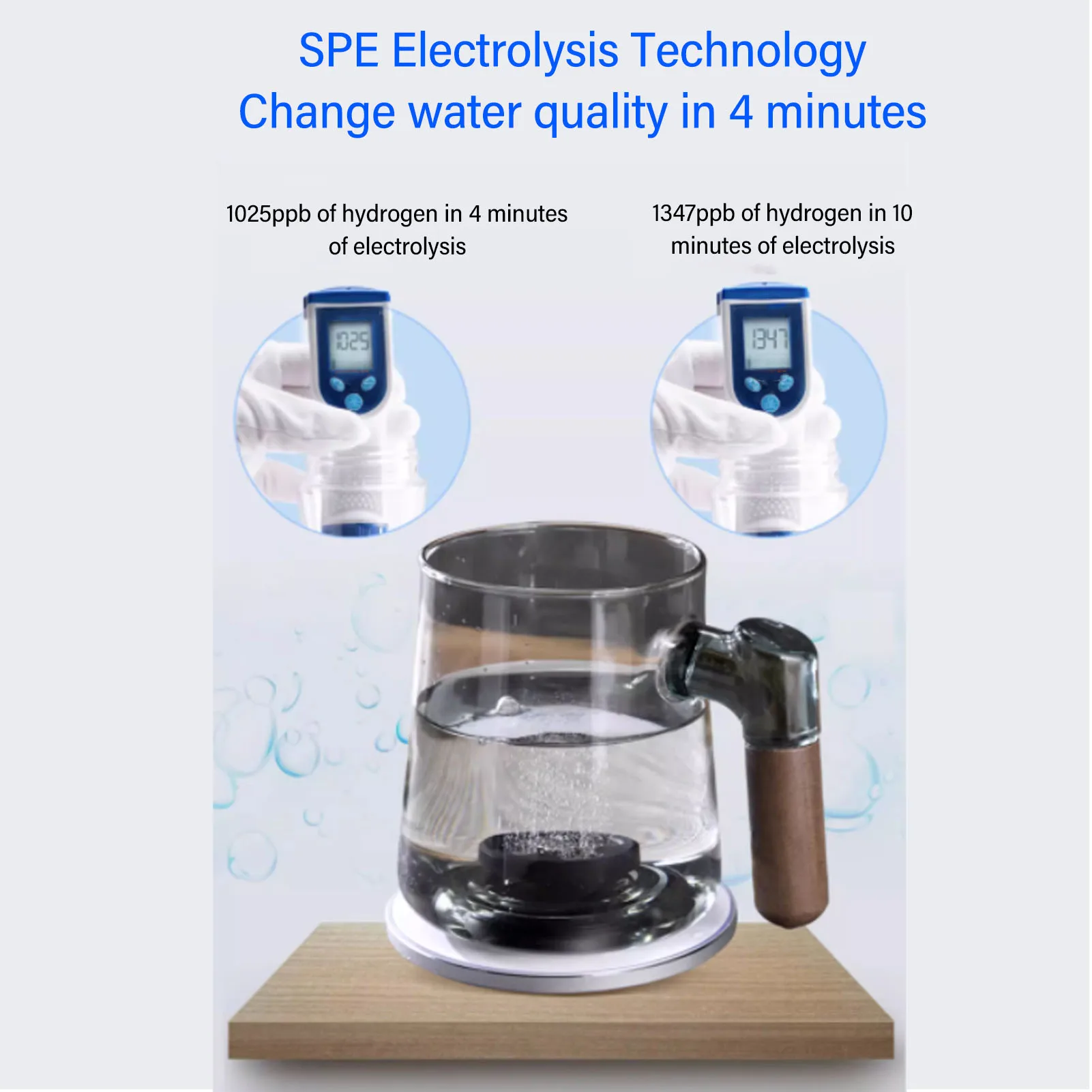 400ml Hydrogen Water Pitcher SPE Electrolysis Technology 800‑1500ppb Intelligent Heating Hydrogen Rich Water Generator Machine