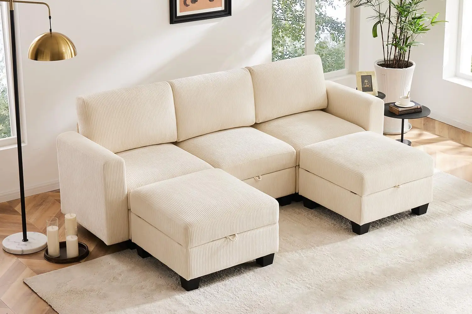 

Modular Sectional Sofa with Storage Chaises,Modular Sleeper Sofa Couch Sectional Sofa Bed Couch for Living Room,Apartment