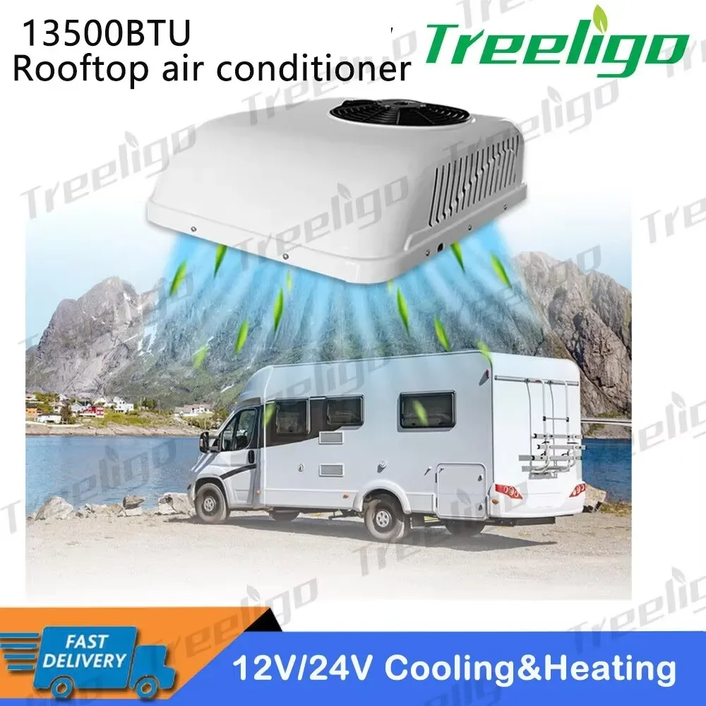 Treeligo riscaldamento e raffreddamento auto elettrica camion parcheggio sul tetto condizionatore d\'aria 12V/24V per Camper Camper Caravan trattore