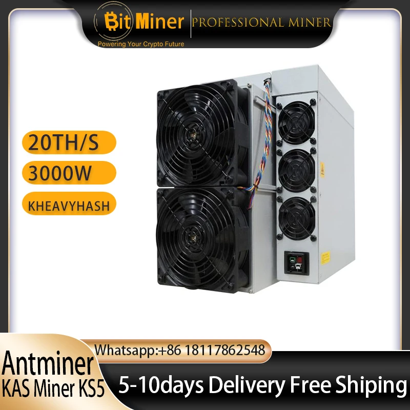 KS5pro Kaspa Miner Antminer KS5 Powerful mining machine KS5 Pro Crypto Miner - Top Bitcoin Mining Machine with Fast Shipping