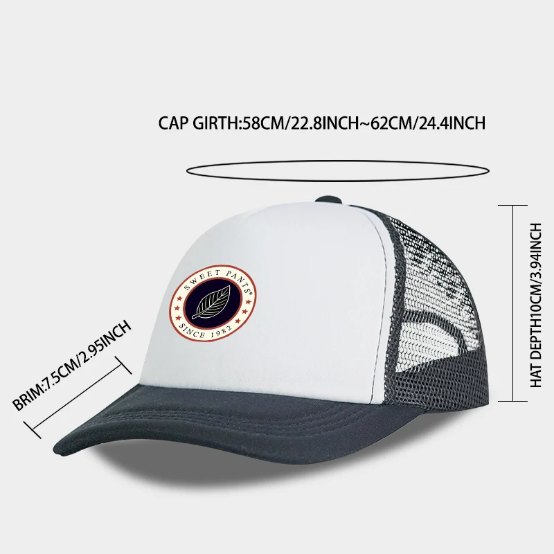 MLFO Sweet Pants Since 1982  Leaf Logo Sponge Mesh Cap  Spring/Summer Casual Cap, Sun Hat, Unisex, Fashion Headwear image 2